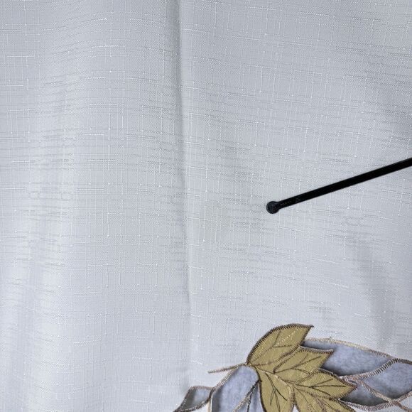 Fall Leaves Table Cloth & Apron Scalloped Cut Out Leaf Embroider Autumn Harvest - Picture 12 of 13